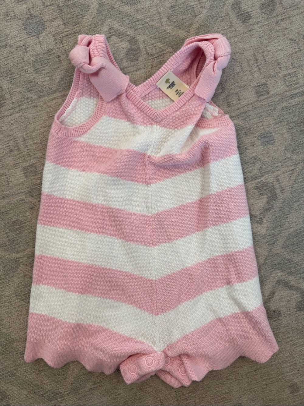 Tucker + Tate Pink and White Knit Baby Romper